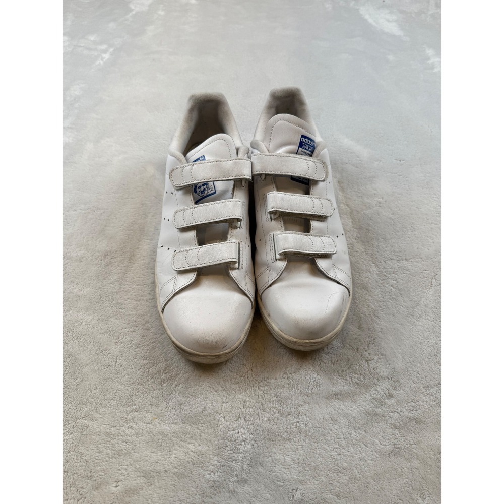 Adidas Stan Smith CF White Blue Leather Velcro Sneakers Shoes Mens - Picture 2 of 9